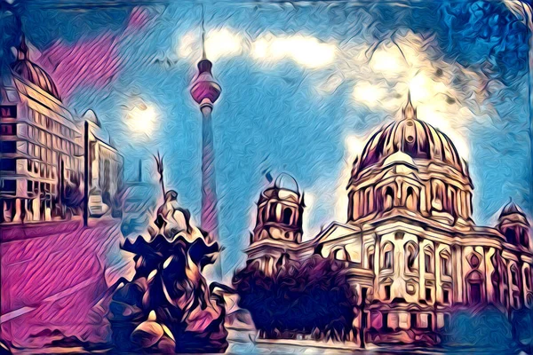Berlin sanat eskizi çizimi eğlenceli tasarım antika retro