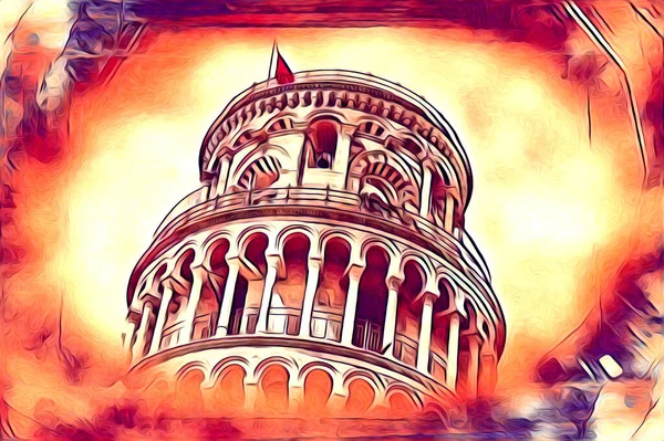 Pisa sanat eskizi çizimi eğlenceli tasarım antika eski sanat fotoğrafçılığı