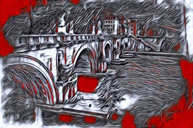 Roma İtalya sanatı eskiz çizimi eğlenceli tasarım antika retro