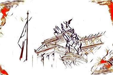 Roma İtalya sanatı eskiz çizimi eğlenceli tasarım antika retro