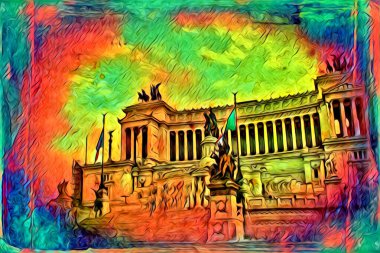 Roma İtalya sanatı eskiz çizimi eğlenceli tasarım antika retro