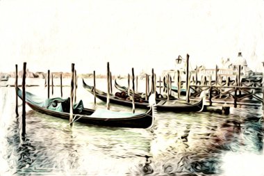 Venedik sanat eskizi çizimi eğlenceli tasarım antika retro