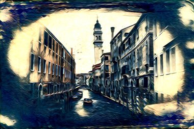 Venedik sanat eskizi çizimi eğlenceli tasarım antika retro