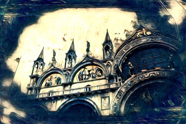 Venedik sanat eskizi çizimi eğlenceli tasarım antika retro