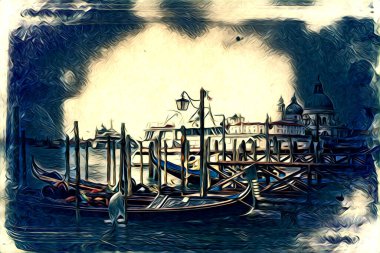Venedik sanat eskizi çizimi eğlenceli tasarım antika retro