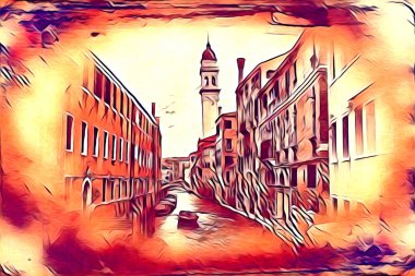 Venedik sanat eskizi çizimi eğlenceli tasarım antika retro