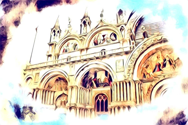 Venedik sanat eskizi çizimi eğlenceli tasarım antika retro