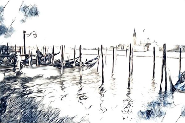 Venedik sanat eskizi çizimi eğlenceli tasarım antika retro