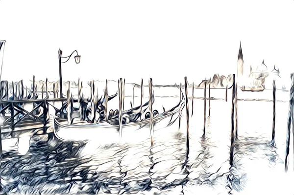 Venedik sanat eskizi çizimi eğlenceli tasarım antika retro