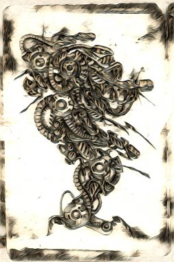 Sibernetik imgelemler gelecekteki dünyada gelecekteki metalik bilim kurgu erkek insansı sayborgun resimleridir.