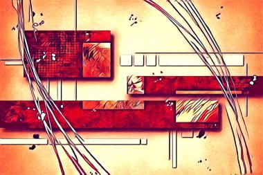 soyut renk tasarımı resim çizimi eskiz retro vintage