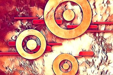 soyut renk tasarımı resim çizimi eskiz retro vintage