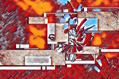 soyut renk tasarımı resim çizimi eskiz retro vintage