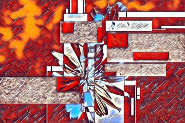 soyut renk tasarımı resim çizimi eskiz retro vintage