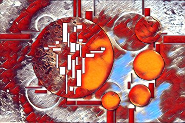 soyut renk tasarımı resim çizimi eskiz retro vintage