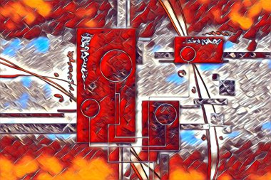 soyut renk tasarımı resim çizimi eskiz retro vintage