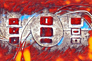 soyut renk tasarımı resim çizimi eskiz retro vintage