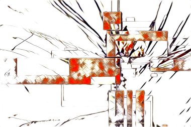 soyut renk tasarımı resim çizimi eskiz retro vintage