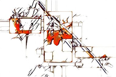 soyut renk tasarımı resim çizimi eskiz retro vintage