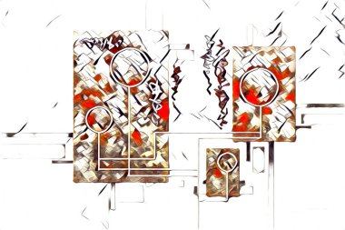 soyut renk tasarımı resim çizimi eskiz retro vintage