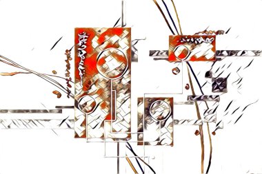 soyut renk tasarımı resim çizimi eskiz retro vintage