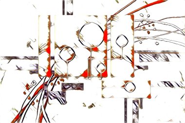 soyut renk tasarımı resim çizimi eskiz retro vintage