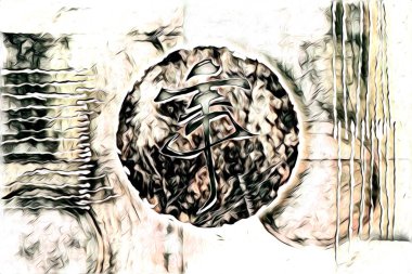 Feng shui sanat porselen tarzı çizim retro resim