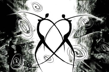 Afrikalı etnik retro vintage çizim çizimi