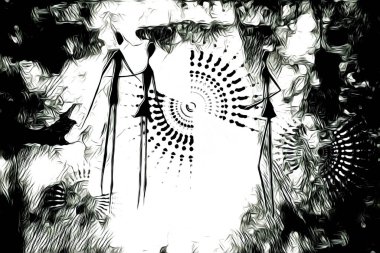 Afrikalı etnik retro vintage çizim çizimi