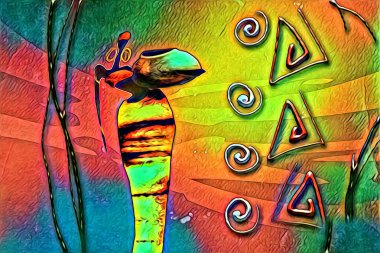 Afrikalı etnik retro vintage çizim çizimi