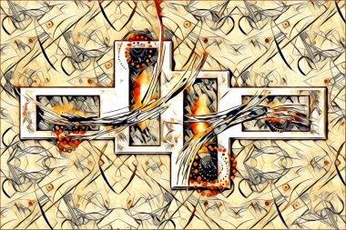 soyut renk tasarımı resim çizimi eskiz retro vintage