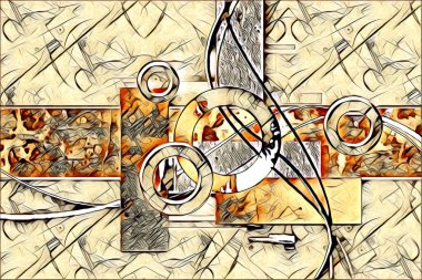 soyut renk tasarımı resim çizimi eskiz retro vintage