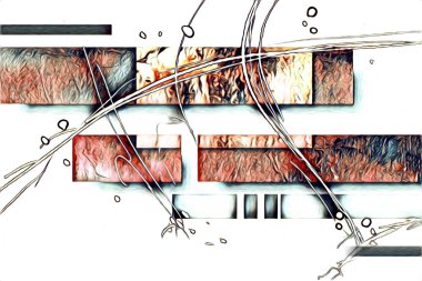 soyut renk tasarımı resim çizimi eskiz retro vintage