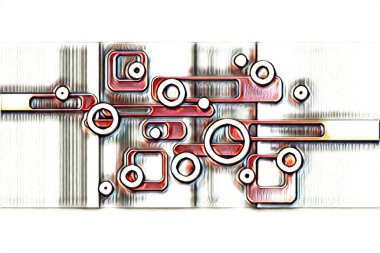 soyut renk tasarımı resim çizimi eskiz retro vintage