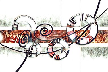 soyut renk tasarımı resim çizimi eskiz retro vintage