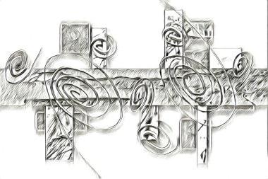 soyut renk tasarımı resim çizimi eskiz retro vintage