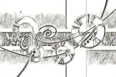 soyut renk tasarımı resim çizimi eskiz retro vintage