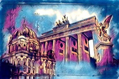 Berlin sanat eskizi çizimi eğlenceli tasarım antika retro