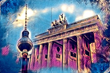 Berlin sanat eskizi çizimi eğlenceli tasarım antika retro
