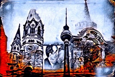 Berlin sanat eskizi çizimi eğlenceli tasarım antika retro