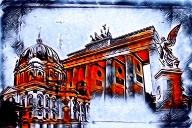 Berlin sanat eskizi çizimi eğlenceli tasarım antika retro