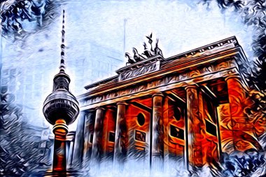 Berlin sanat eskizi çizimi eğlenceli tasarım antika retro