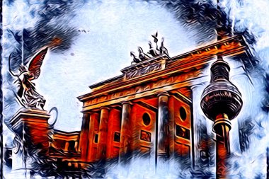 Berlin sanat eskizi çizimi eğlenceli tasarım antika retro