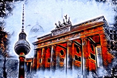 Berlin sanat eskizi çizimi eğlenceli tasarım antika retro