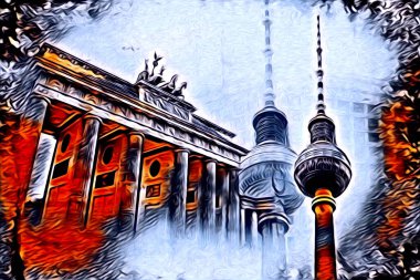 Berlin sanat eskizi çizimi eğlenceli tasarım antika retro