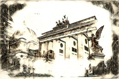 Berlin sanat eskizi çizimi eğlenceli tasarım antika retro