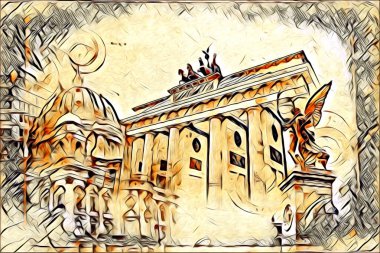 Berlin sanat eskizi çizimi eğlenceli tasarım antika retro