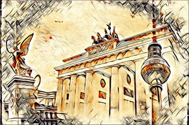 Berlin sanat eskizi çizimi eğlenceli tasarım antika retro