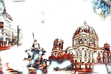 Berlin sanat eskizi çizimi eğlenceli tasarım antika retro