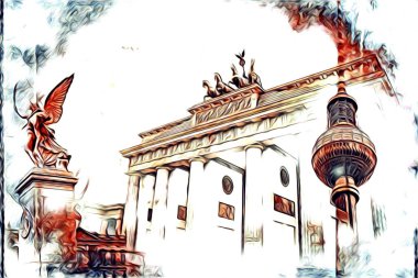 Berlin sanat eskizi çizimi eğlenceli tasarım antika retro